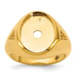 14k IBGoodman Men's Oval Gemstone and Diamond Ring Mounting