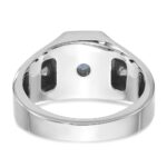 14k White Gold IBGoodman Men's Sapphire Doublet Stone and 1/20 carat Diamond Complete Ring - Image 7