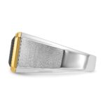 14k Two-tone IBGoodman Men's Polished and Satin Onyx and 1/10 carat Diamond Complete Ring - Image 5