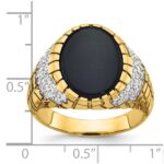 14k IBGoodman Men's Onyx and 7/8 carat Diamond Nugget Complete Ring - Image 3