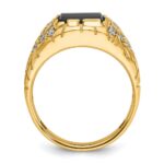 IBGoodman 14k 1/4 carat Lab Grown Diamond VS/SI+ G+ and Onyx Complete Nugget Men's Ring - Image 3