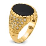 14k IBGoodman Men's Onyx and 1/2 carat Diamond Nugget Complete Ring - Image 8