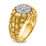 14k IBGoodman Men's Two-tone Men's 1 carat Diamond Nugget Cluster Complete Ring - Image 8