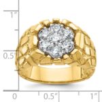 14k IBGoodman Men's Two-tone Men's 1 carat Diamond Nugget Cluster Complete Ring - Image 5