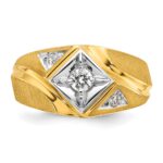 14k Two-Tone IBGoodman Men's Satin Diamond Complete Ring - Image 4