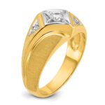 14k Two-Tone IBGoodman Men's Satin Diamond Complete Ring - Image 6