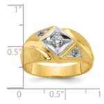 14k Two-Tone IBGoodman Men's Satin Diamond Complete Ring - Image 7