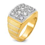 IBGoodman 14k with White Rhodium Polished Satin and Grooved Men's Cluster Ring Mounting - Image 6