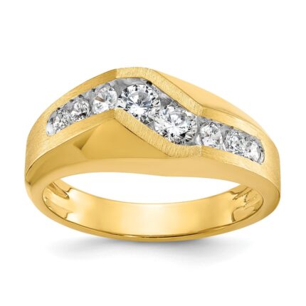14k IBGoodman Men's Polished and Satin Ring Mounting