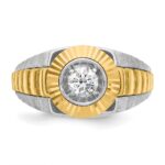 IBGoodman 10k Two-tone Men's Polished Satin and Textured 3/8 Carat A Quality Diamond Ring - Image 6