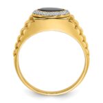 10k Two-tone IBGoodman Men's Onyx and Diamond Complete Ring - Image 2