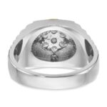 IBGoodman 14k Two-tone Men's Polished Satin and Textured 1/2 Carat AA Quality Diamond Cluster Ring - Image 7
