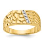 14k IBGoodman Men's Diamond Nugget Complete Ring