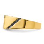 14k with Black Rhodium IBGoodman Men's Polished and Satin 1/4 carat Diamond Complete Ring - Image 5