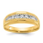 14k IBGoodman Men's Polished and Satin 5-Stone Ring Mounting