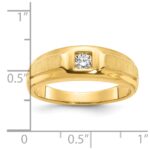 10k IBGoodman Men's Polished and Satin Diamond Complete Ring - Image 2