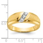 IBGoodman 14k Men's Polished and Satin 3-Stone Ring Mounting - Image 2