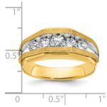14k IBGoodman Men's Polished and Satin 5-Stone Ring Mounting - Image 2