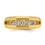 IBGoodman 14k Men's Polished Cut-Out 5-Stone 1/2 Carat AA Quality Diamond Ring - Image 6