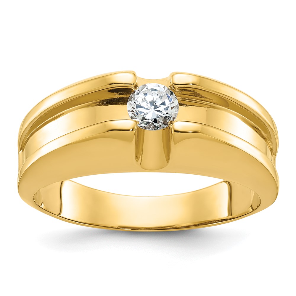 B56734-4YAA.jpg 14k IBGoodman Men's 1/3 carat Diamond Complete Ring - Image 1