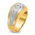 14k Two-tone IBGoodman Men's Polished and Satin 1/3 carat Diamond Complete Ring - Image 8