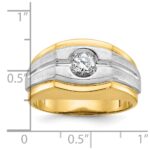 14k Two-tone IBGoodman Men's Polished and Satin 1/3 carat Diamond Complete Ring - Image 3