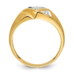 IBGoodman 14k with White Rhodium 1/5 carat Lab Grown Diamond VS/SI+ G+ Complete Polished and Satin Men's Ring - Image 2
