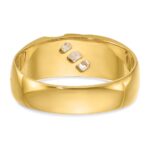 IBGoodman 14k Two-tone Men's Polished Satin and Grooved 3-Stone 1/4 Carat AA Quality Diamond Ring - Image 7