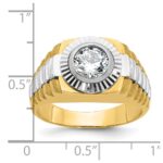 IBGoodman 14k Two-tone Men's Polished Satin and Textured Ring Mounting - Image 2