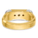 IBGoodman 14k Two-tone Men's Polished and Grooved 5-Stone 1/2 Carat AA Quality Diamond Ring - Image 7
