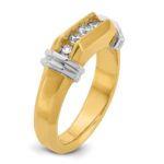 IBGoodman 14k Two-tone Men's Polished and Grooved 5-Stone Ring Mounting - Image 8
