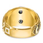 IBGoodman 14k Two-tone Men's Polished and Textured with Multi-color Enamel Blue Lodge Master Masonic Ring - Image 5