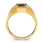 14k IBGoodman Men's Polished and Satin Gemstone and Diamond Ring Mounting - Image 2