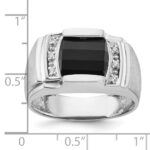 14k White Gold IBGoodman Men's Satin Onyx and Diamond Ring Mounting - Image 3