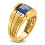 14k IBGoodman Men's Gemstone and Diamond Ring Mounting - Image 8