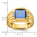 14k IBGoodman Men's Gemstone and Diamond Ring Mounting - Image 3