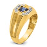 14k IBGoodman Men's Gemstone and Diamond Satin Ring Mounting - Image 8