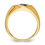 10k IBGoodman Men's Cr.Sapphire and Diamond Satin Complete Ring - Image 2