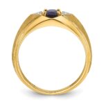 14k IBGoodman Men's Gemstone and Diamond Satin Ring Mounting - Image 2