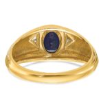 14k IBGoodman Men's Gemstone and Diamond Satin Ring Mounting - Image 7