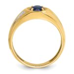 14k IBGoodman Men's Gemstone and Diamond Satin Ring Mounting - Image 2
