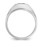 IBGoodman 14k White Gold Men's Polished and Satin Onyx and 1/8 Carat AA Quality Diamond Ring - Image 2