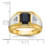 10k Two-tone IBGoodman Men's Satin Onyx and Diamond Complete Ring - Image 3