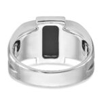 14k White Gold IBGoodman Men's Satin Onyx and 1/6 carat Diamond Complete Ring - Image 7