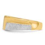 IBGoodman 14k Two-tone Men's Polished Satin and Grooved 3-Stone 1/4 Carat AA Quality Diamond Ring - Image 5