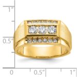 14k IBGoodman Men's Polished and Satin 3-Row Ring Mounting - Image 3