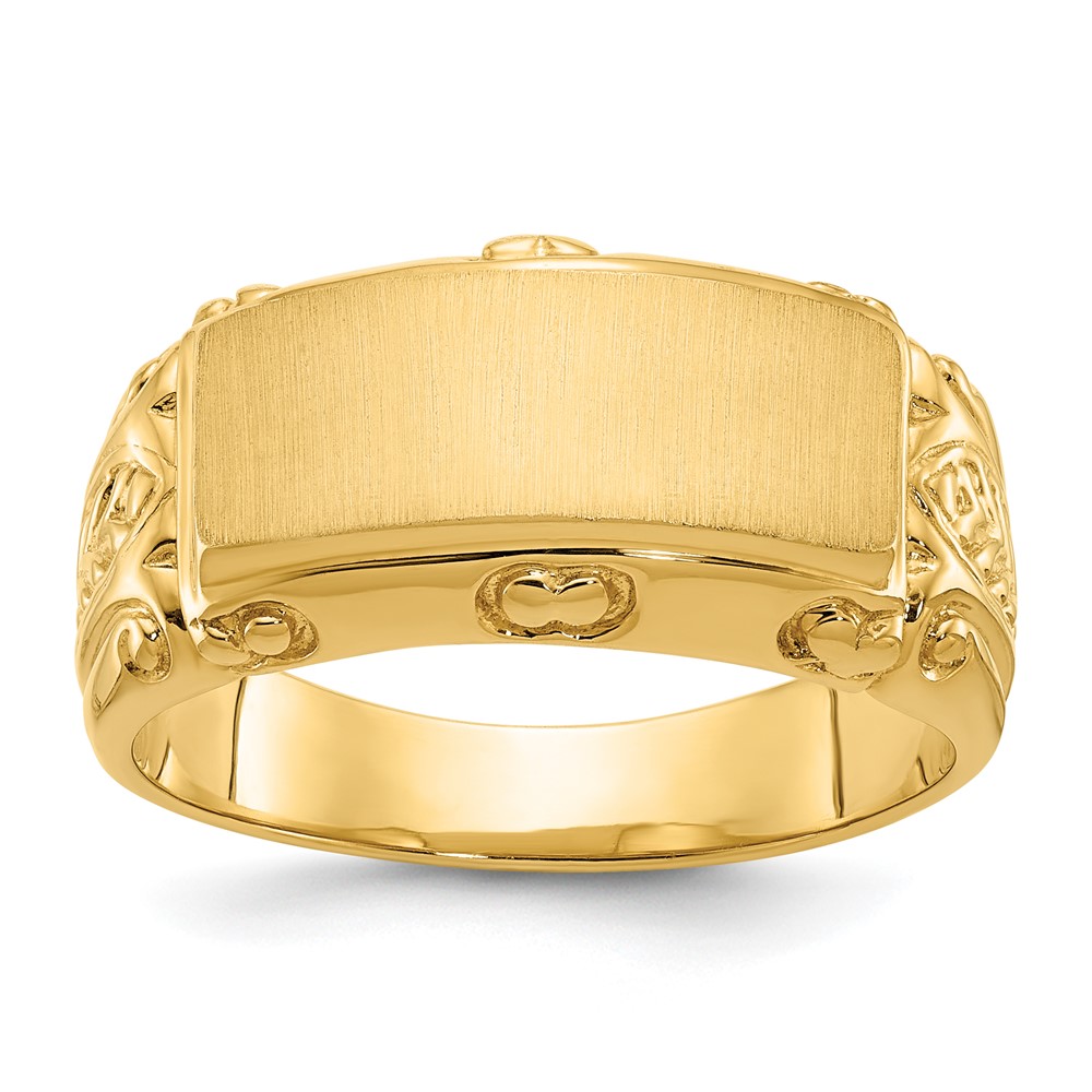 B58191-4Y.jpg 14k IBGoodman 15x7mm Men's Signet Ring - Image 1