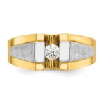 IBGoodman 14k Two-tone 1/4 carat Lab Grown Diamond VS/SI+ G+ Complete Polished and Satin Men's Ring - Image 4