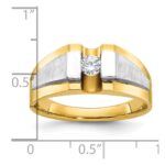 14k Two-tone IBGoodman Men's Polished and Satin 1/4 carat Diamond Complete Ring - Image 3