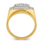 IBGoodman 14k Two Tone 1 carat Lab Grown Diamond VS/SI+ G+ Complete Men's Polished and Satin Cluster Ring - Image 2